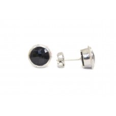 Women's Stud Earrings 925 Sterling Silver Black Onyx gem stone P 105
